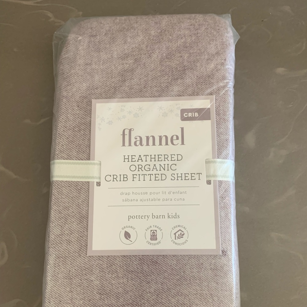 PB Kids organic flannel crib sheet NWT